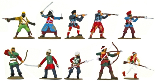 Plastic toy soldiers painted in Barzso style