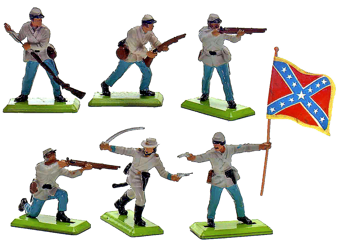 Britains Deetail American Civil War Confederate Infantry Plastic Toy Soldiers